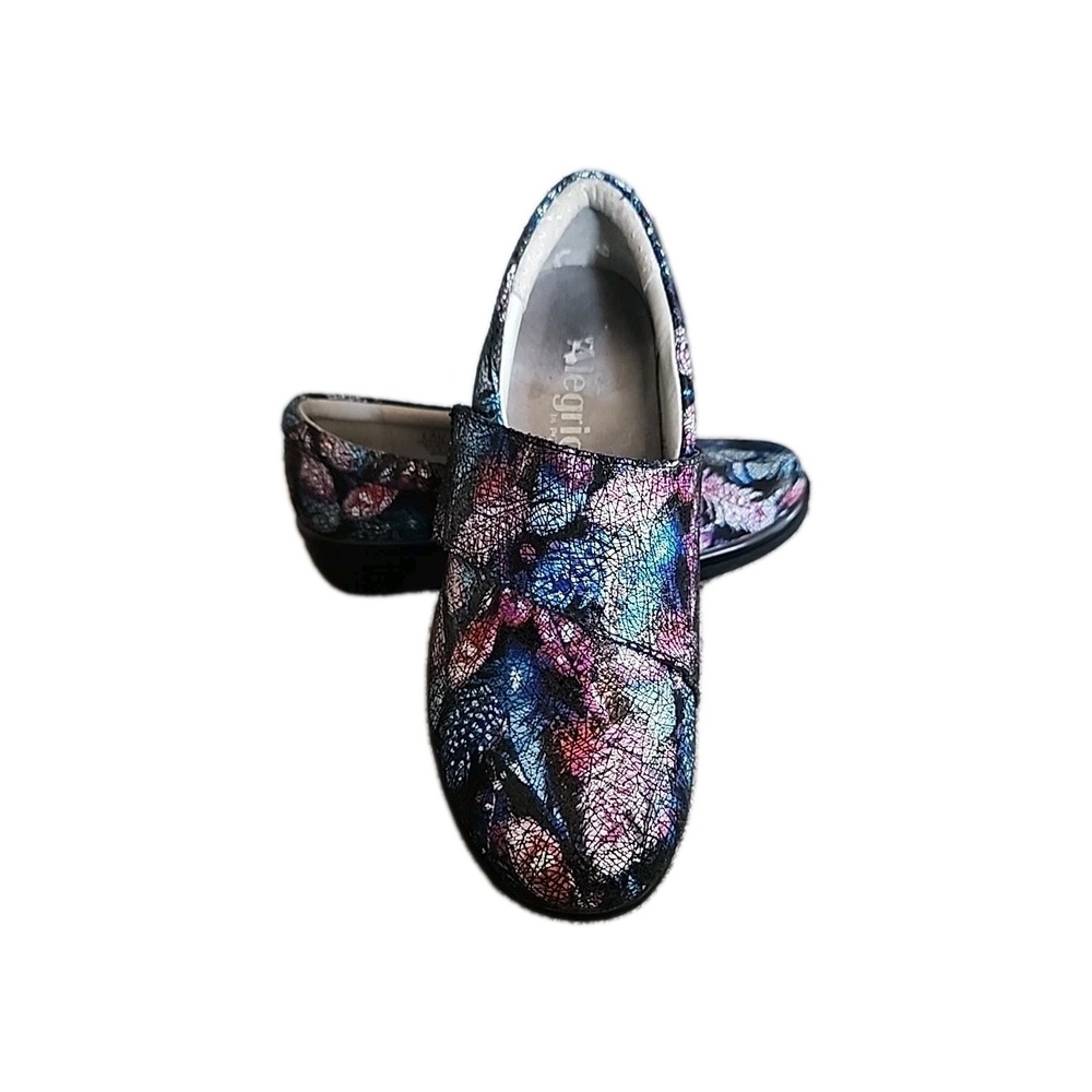 Alegria Lauryn Slip-On Clog Loafer Women's EU 36 LAU-885 Blue/Pink Feather